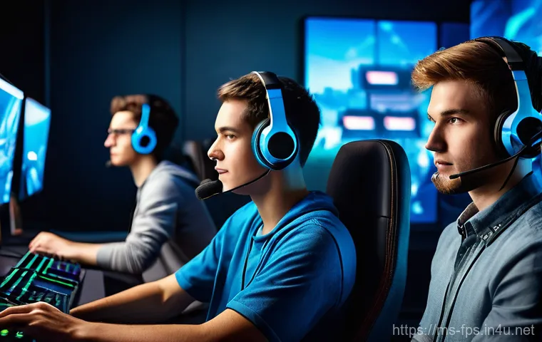 게임패드로 FPS 게임을 잘하는 법 - **A focused gamer demonstrating precise control with a customized gamepad in a futuristic training g...