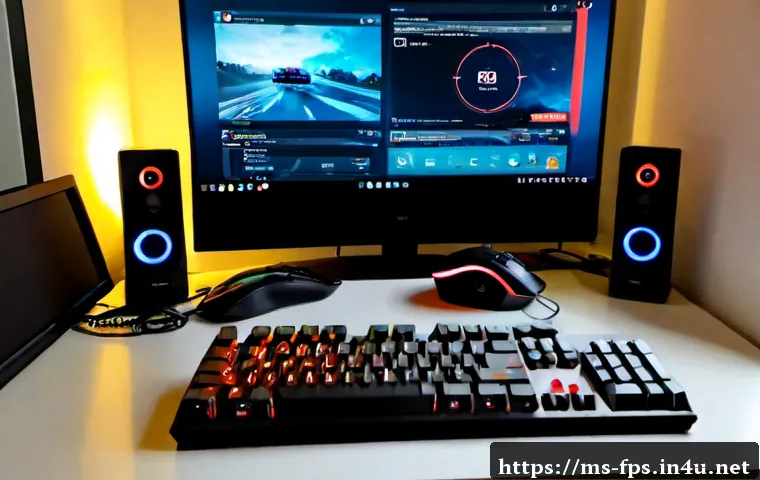 Home 17 레이저 기반 FPS 주변기기 리뷰 - Photorealistic gaming desk comparison scene in a modern Malaysian apartment, laser gaming mouse with...